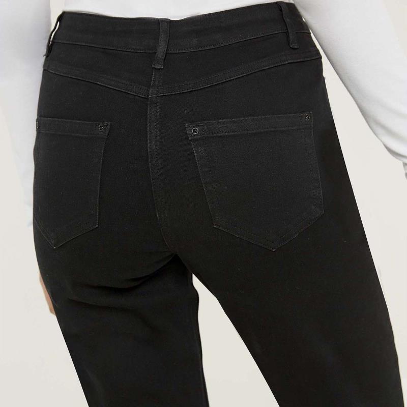 Black Mid Rise Straight Leg Jeans | Long Tall Sally