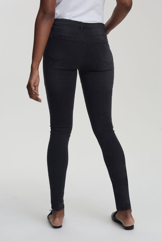 Black Skinny Mid Rise Jeans | Long Tall Sally