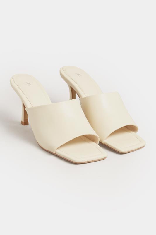 LTS Cream Skinny Heeled Mules in Standard Fit | Long Tall Sally 2