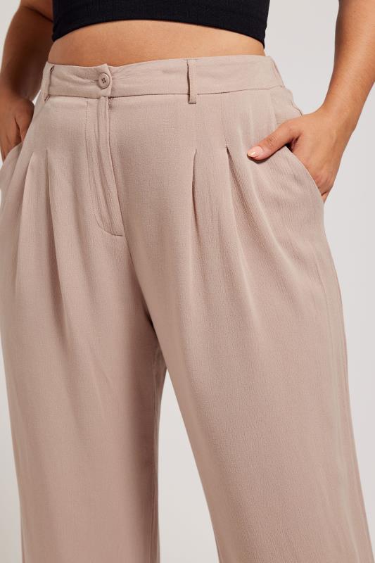 YOURS LONDON Plus Size Dusky Pink Pleat Front Wide Leg Trousers | Yours Clothing 4