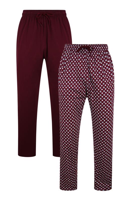 KAM Big & Tall Red 2 Pack Lounge Trousers 3