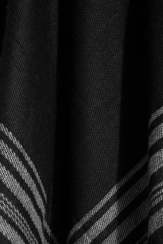 Black Stripe Jacquard Knitted Wrap Shawl_S.jpg