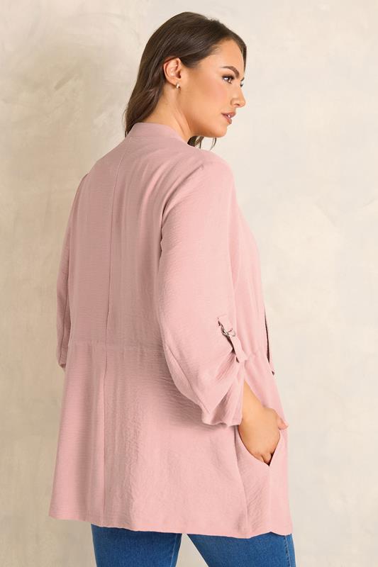 EVANS Plus Size Pink Lightweight Waterfall Jacket | Evans 2