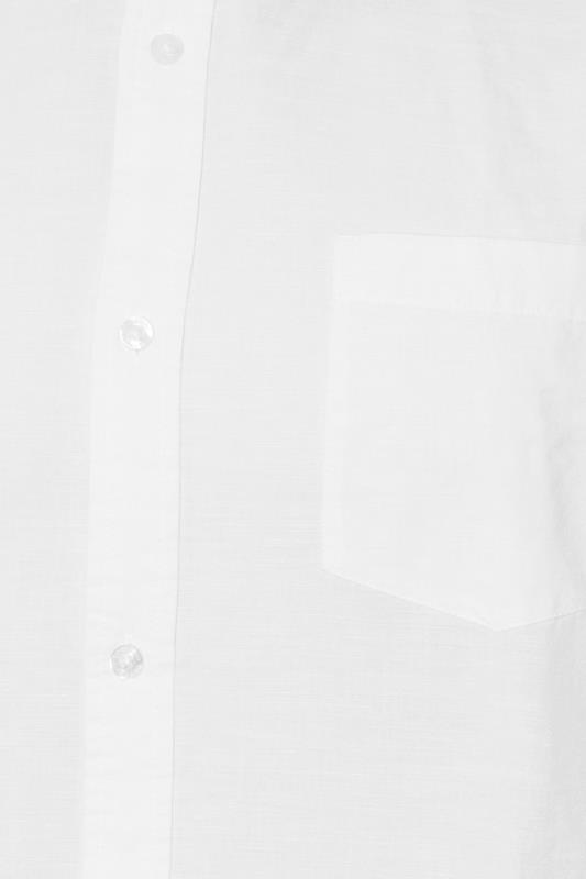 BadRhino Big & Tall White Long Sleeve Linen Blend Shirt | BadRhino 7
