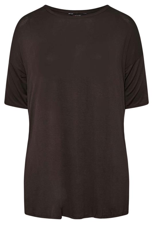 Plus Size Chocolate Oversized T-Shirt | Yours Clothing 5