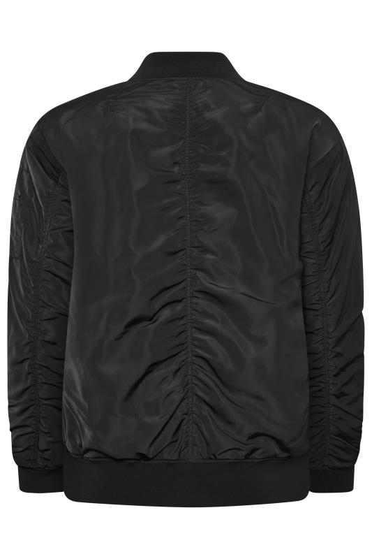 YOURS Plus Size Curve Black Bomber Jacket | Yours Clothing  8