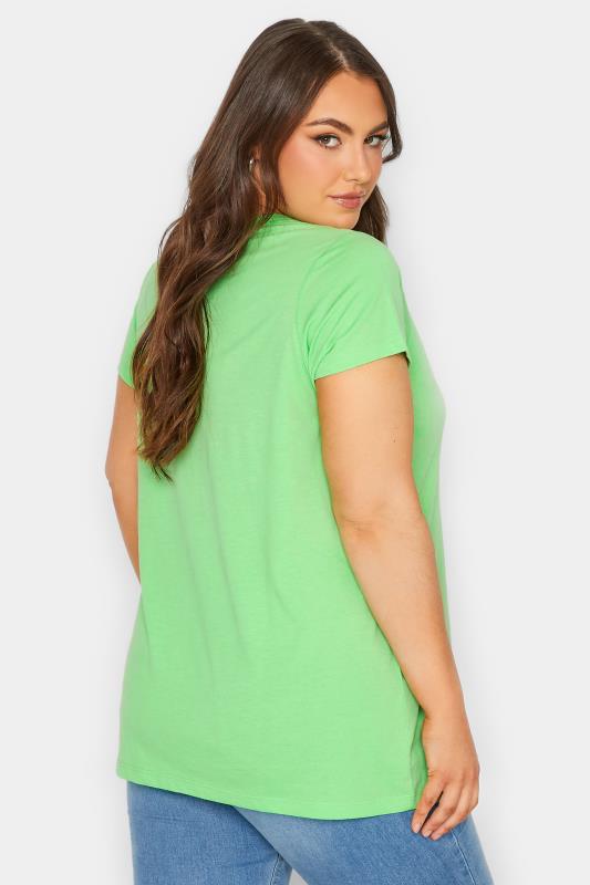 YOURS Curve Plus Size 3 PACK Green & Pink Essential T-Shirts | Yours Clothing  4