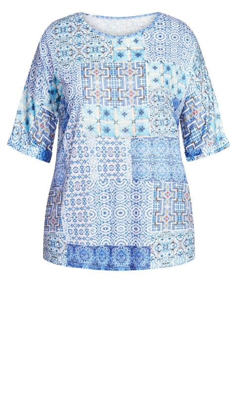 Evans Blue Tile Print T-Shirt 5