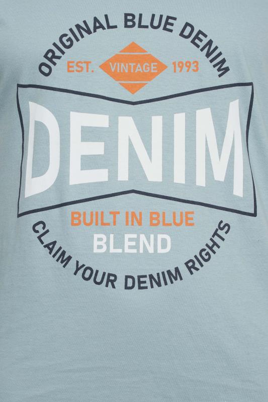 BLEND Big & Tall Light Blue Logo Print Vest | BadRhino 2