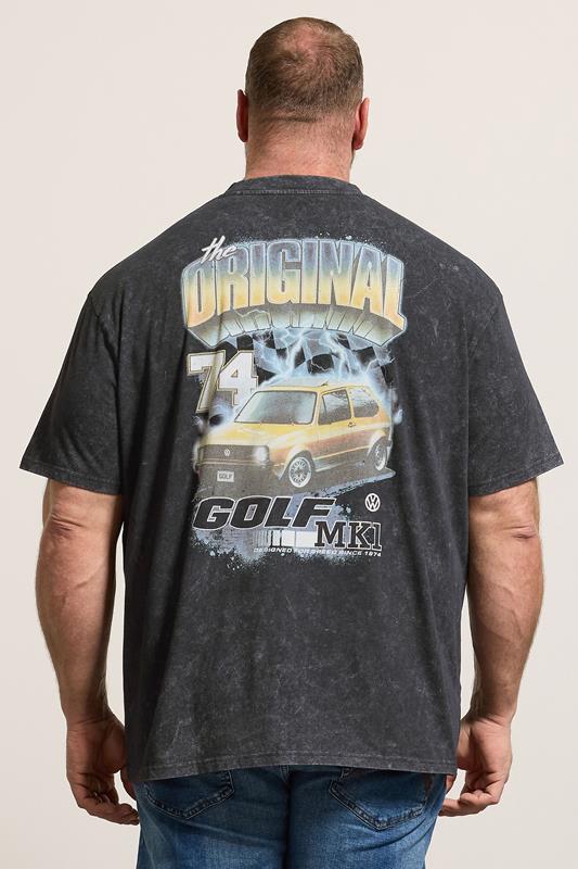 BadRhino Big & Tall Black Acid Wash Golf GTI Graphic T-Shirt | BadRhino 2