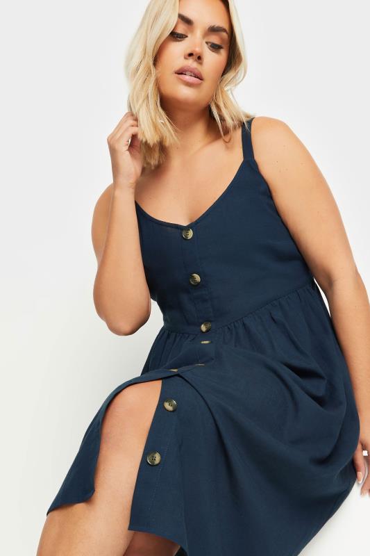 YOURS Plus Size Navy Blue Strappy Sundress | Yours Clothing 4