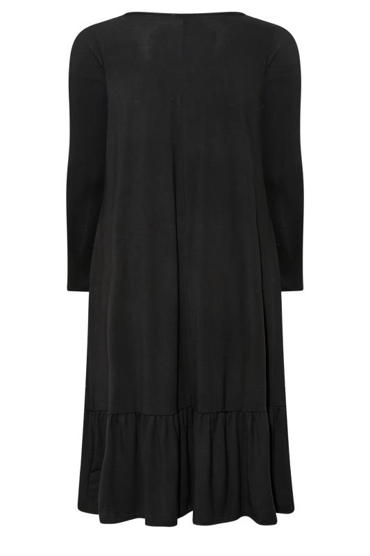 LIMITED COLLECTION Plus Size Black Keyhole Tie Neck Midaxi Dress | Yours Clothing 6