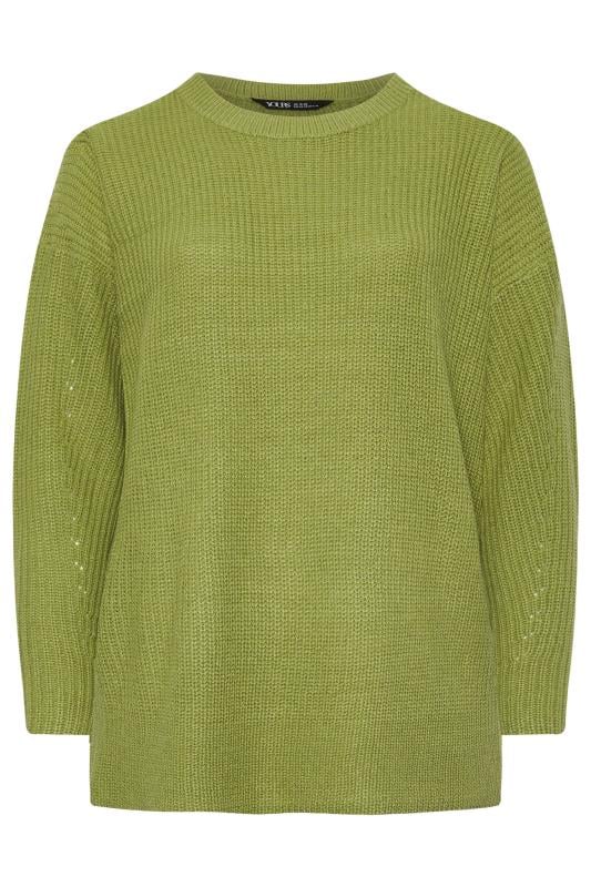 YOURS Plus Size Green Knitted Jumper | Yours Clothing 6