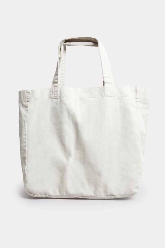 White Canvas Pocket Tote Bag | Yours Clothing 4