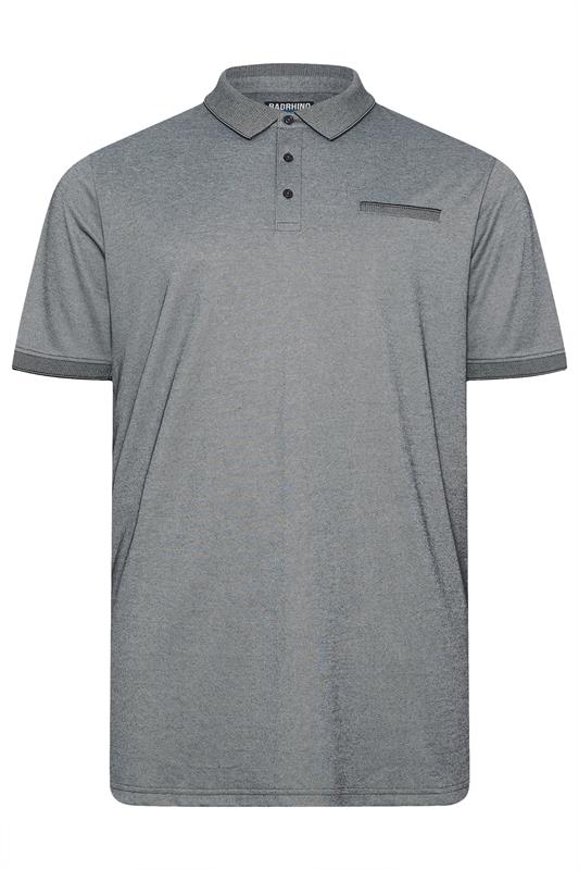 BadRhino Big & Tall Navy Blue Textured Polo Shirt | BadRhino 5