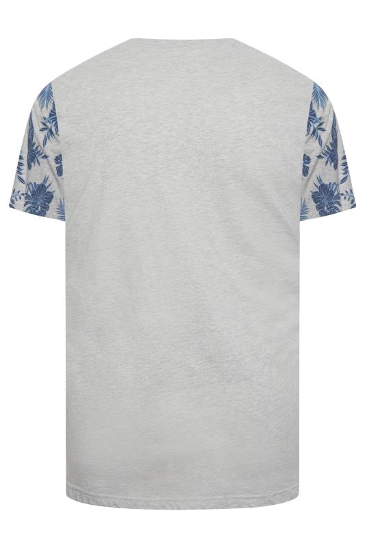 BadRhino Plus Size Mens Big & Tall Grey Hawaiian Print T-Shirt | BadRhino  4