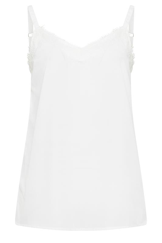 YOURS Plus Size White Lace Insert Cami Vest Top | Yours Clothing 5