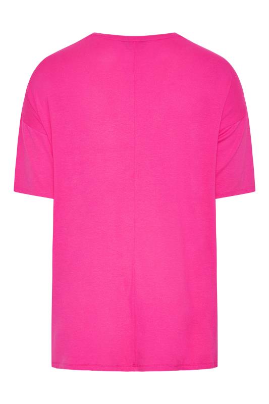 Plus Size Hot Pink Oversized T-Shirt | Yours Clothing  7