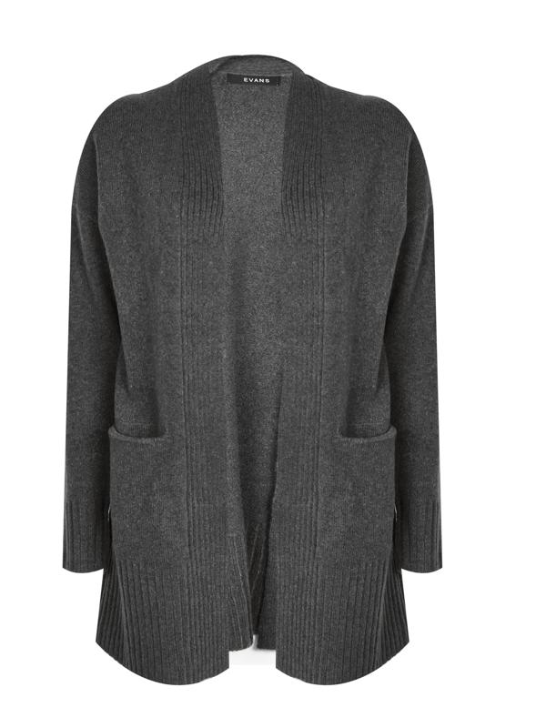 Open Front Charcoal Cardigan 2
