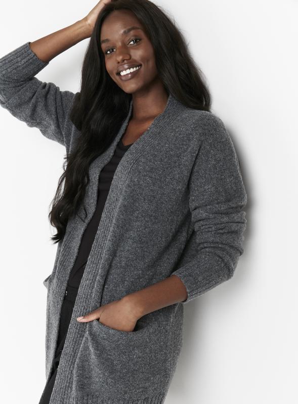 Open Front Charcoal Cardigan 4