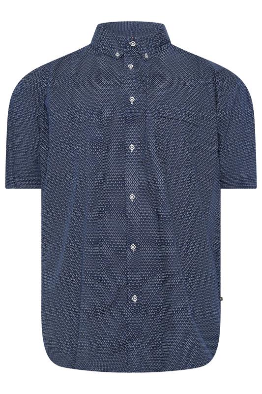 KAM Big & Tall Navy Blue Geo Print Shirt | BadRhino 2