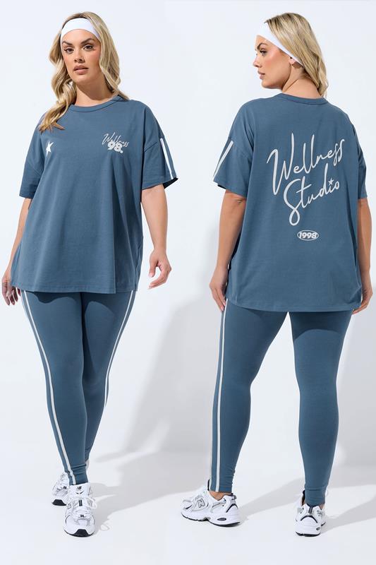  YOURS ACTIVE camiseta azul «Wellness Studio»