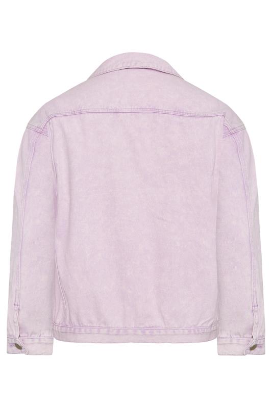 Curve Lilac Purple Washed Denim Jacket 7