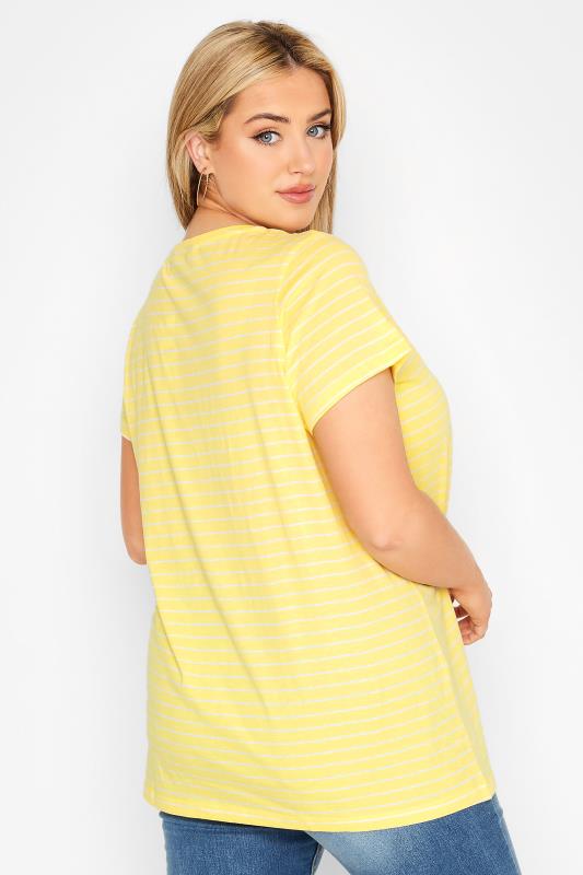 Curve Yellow Stripe Short Sleeve T-Shirt 3