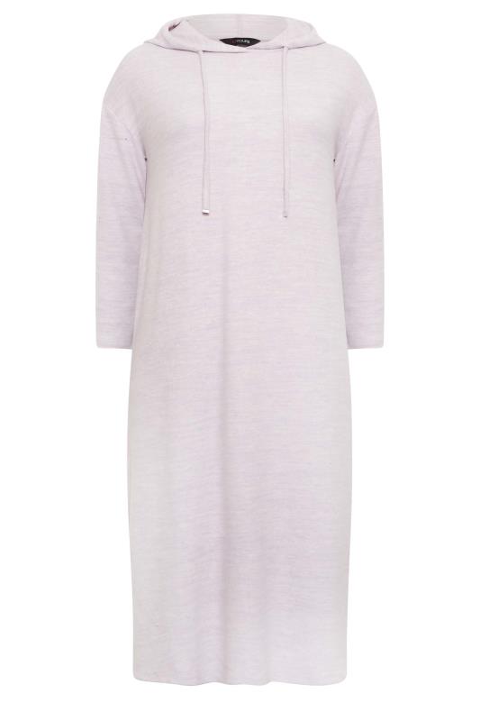 Plus Size Lilac Purple Soft Touch Hoodie Dress | Yours Clothing 6