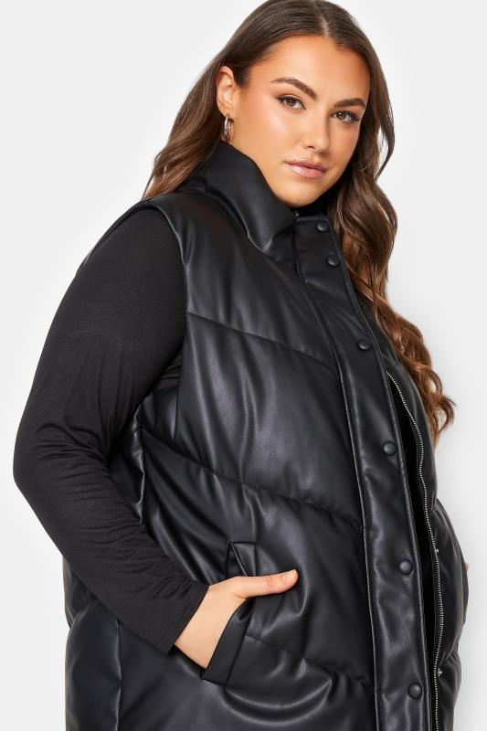 YOURS Curve Black Faux Leather Gilet | Yours Clothing  4