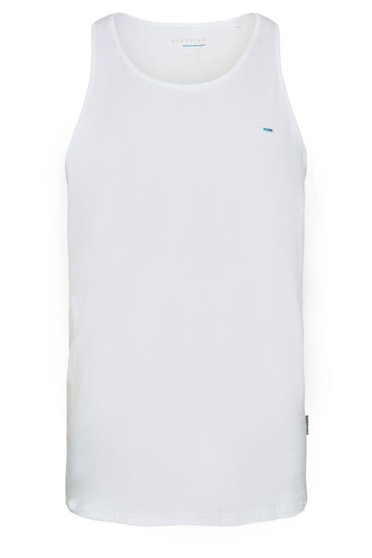 BadRhino Big & Tall White Extra Long Plain Vest Top | BadRhino 5