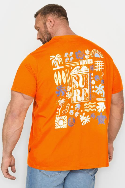 BadRhino Big & Tall Orange 'Surf' Logo T-Shirt | BadRhino 2
