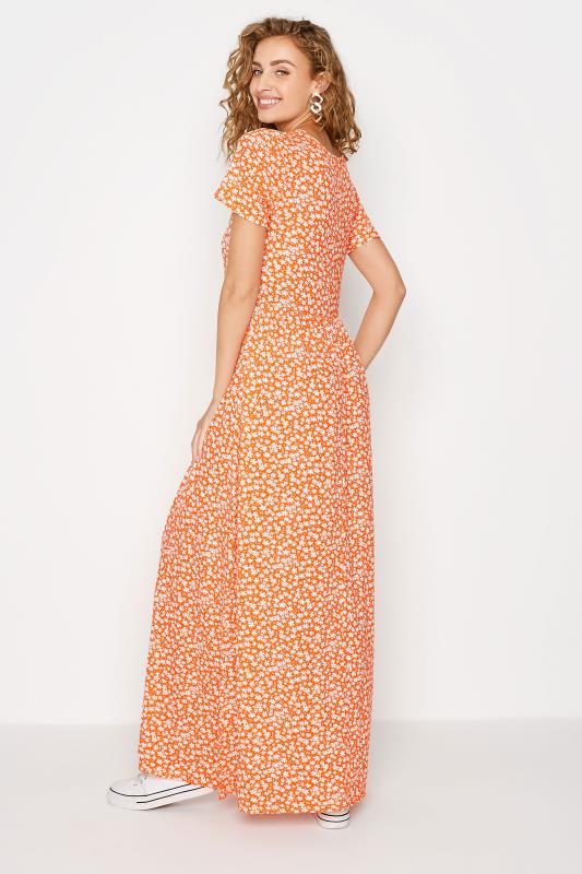 LTS Tall Orange Ditsy Print Midaxi Dress 3