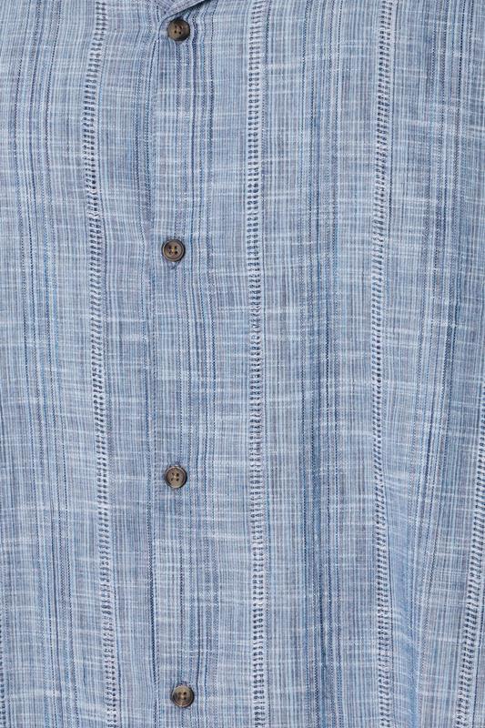 BadRhino Big & Tall Blue Textured Stripe Shirt 8