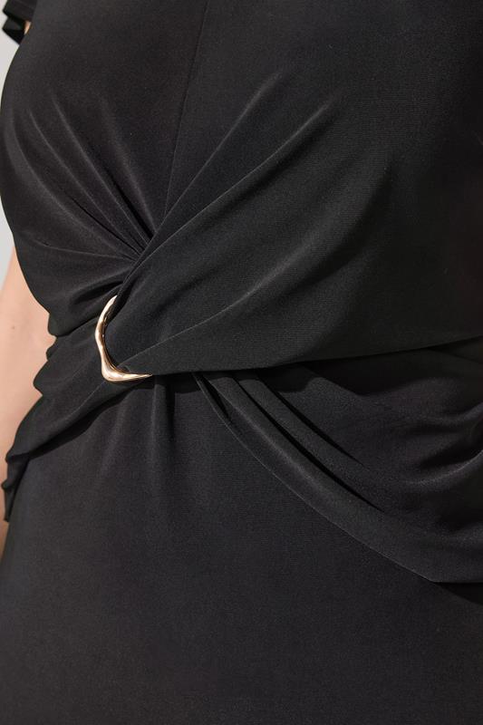 YOURS LONDON Plus Size Black Twist Front Top | Yours Clothing 4
