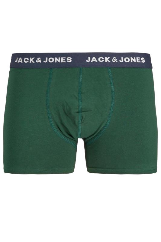 JACK & JONES Big & Tall 5 PACK Black & Green Palm Print Logo Boxers | BadRhino 5