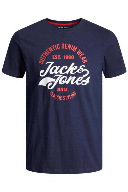 JACK & JONES Big & Tall Navy Blue Brat T-Shirt 2
