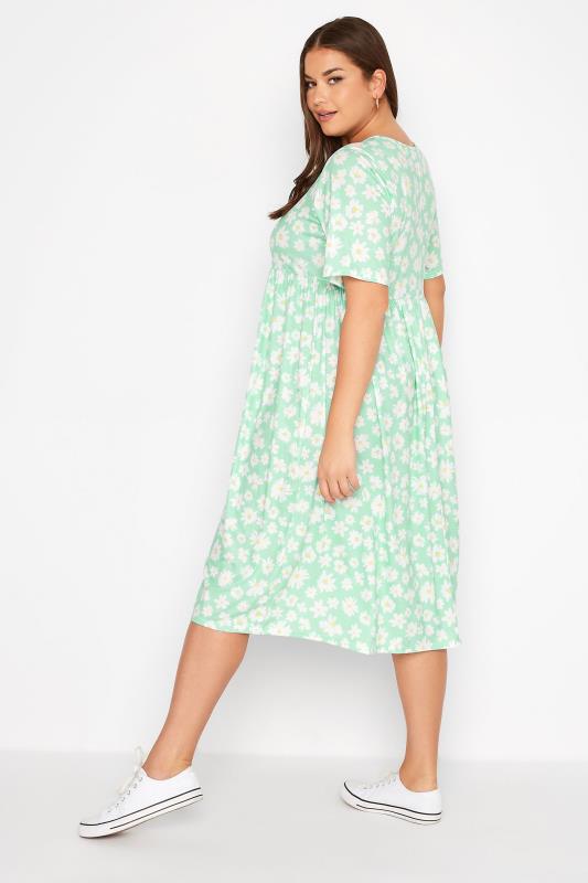 LIMITED COLLECTION Curve Mint Green Floral Smock Dress 3