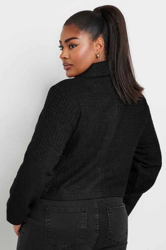 YOURS Plus Size Black Boucle Jacket | Yours Clothing 3