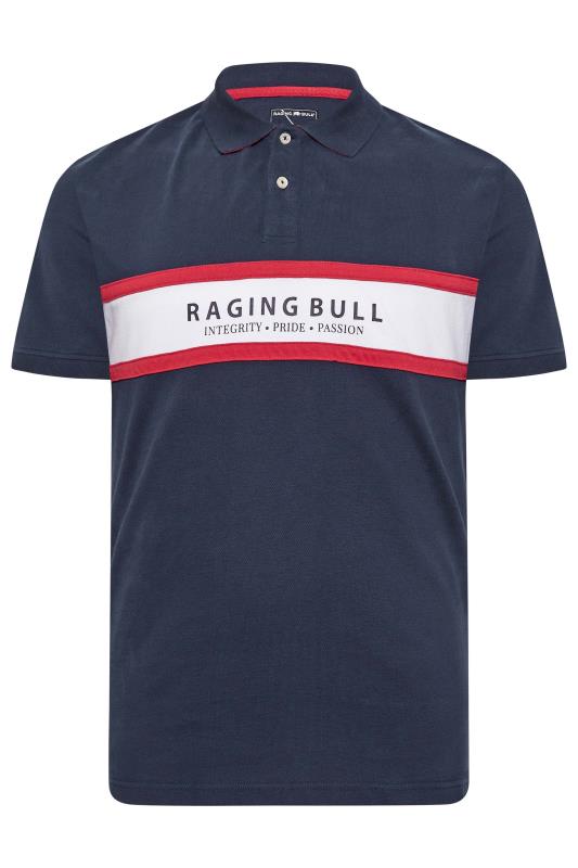RAGING BULL Big & Tall Navy Blue Cut & Sew Polo Shirt | BadRhino 3
