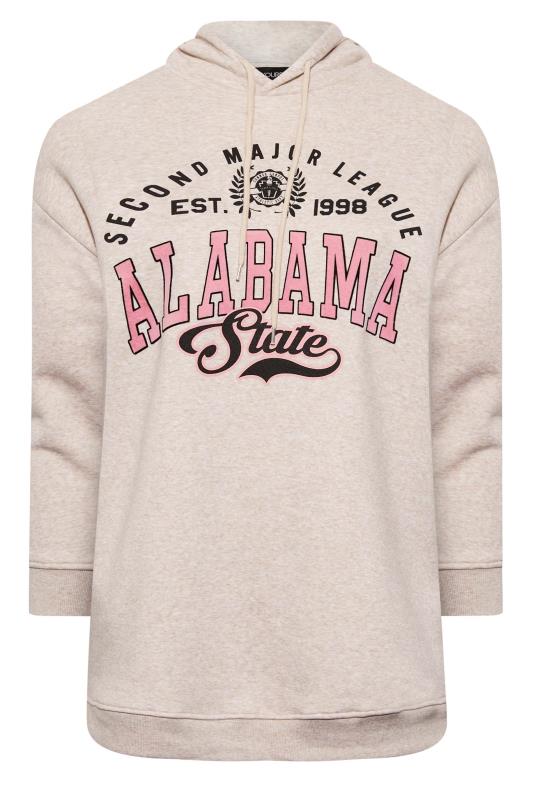 Curve Plus Size Cream & Pink 'Alabama State' Hoodie | Yours Clothing 6