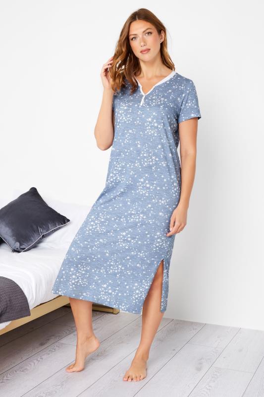 LTS Tall Women's Blue Star Print Maxi Nightdress | Long Tall Sally 2