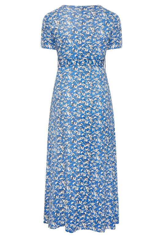 YOURS Curve Plus Size Blue Ditsy Print Maxi Dress | Yours Clothing  6