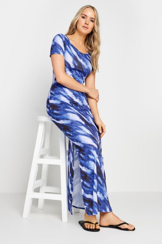 LTS Tall Womens Blue Abstract Print Maxi Dress | Long Tall Sally 2