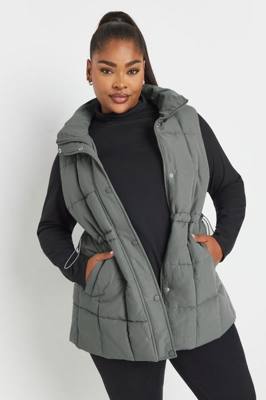 YOURS Plus Size Grey Quilted Lightweight Gilet | Yours Clothing 2