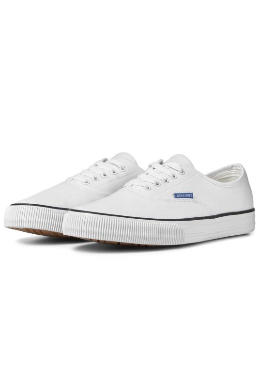  Grande Taille JACK & JONES White Canvas Curtis Trainers