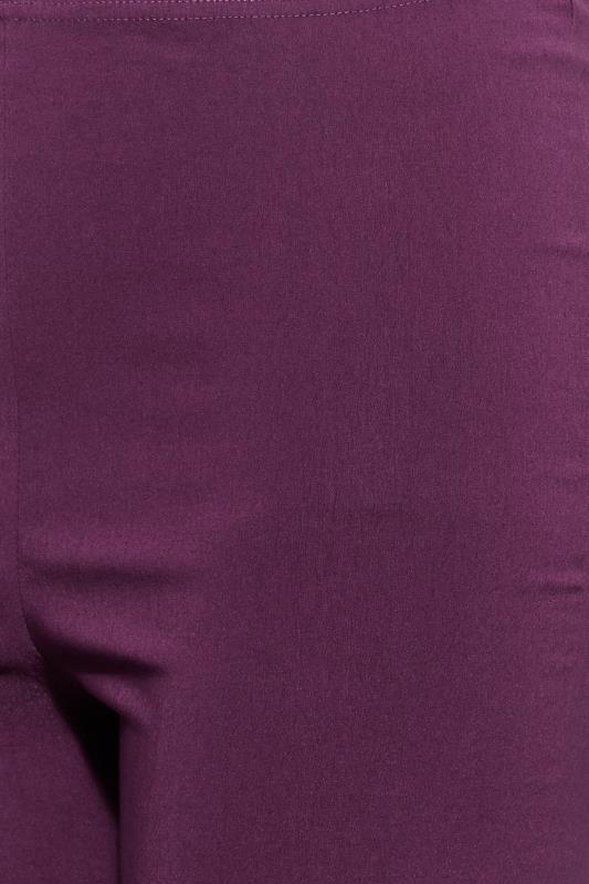 Plus Size Purple Stretch Bengaline Slim Leg Trousers | Yours Clothing 3