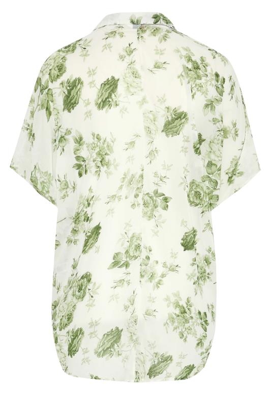 Plus Size Green Floral Print Batwing Blouse | Yours Clothing  7