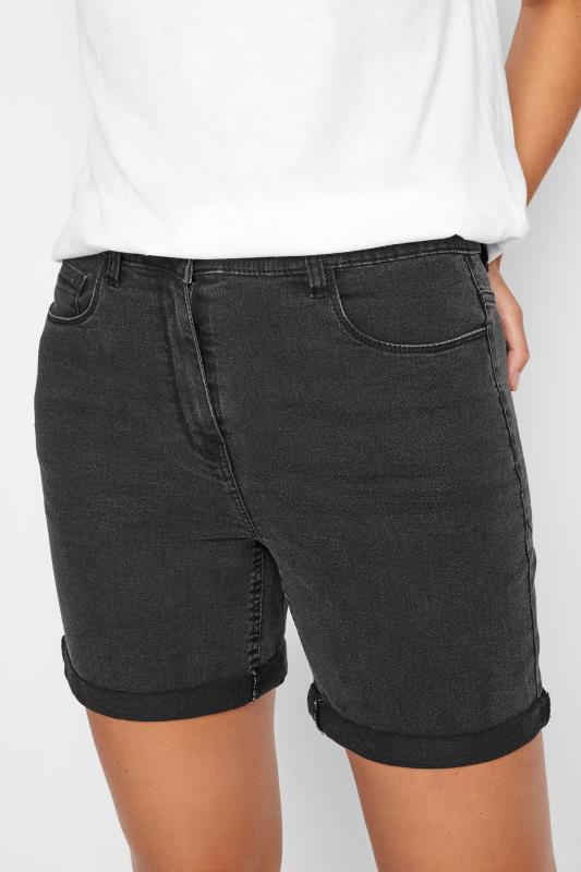 LTS Tall Black Washed Denim Shorts 3