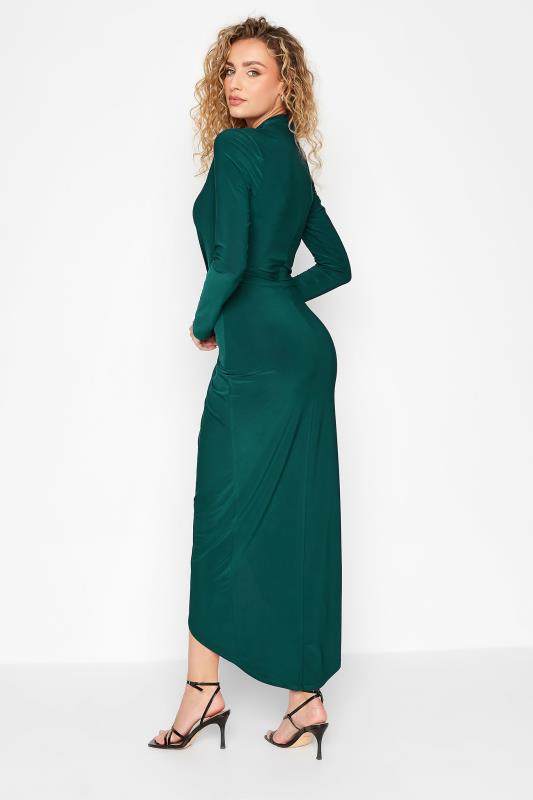 LTS Tall Women's Dark Green Long Sleeve Wrap Dress | Long Tall Sally 2